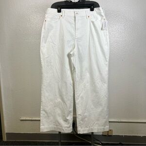 Lands’ End Women’s White Straight-Leg Wide-Leg Jeans Size 18W